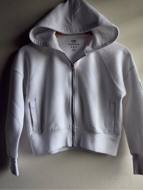 Abercrombie Kids Full-Zip Hoodie in white
